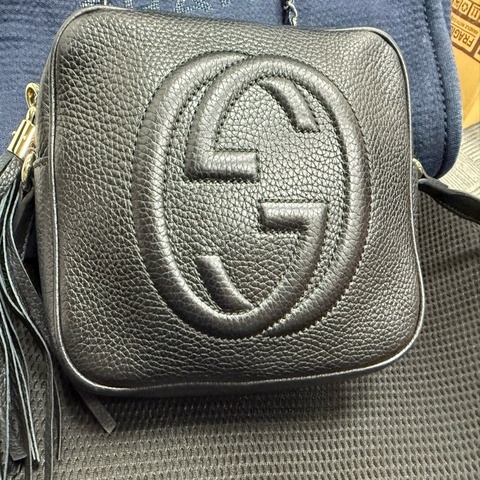 Gucci Disco soho 牛皮相機包 流蘇拉鍊 經典大 GG logo