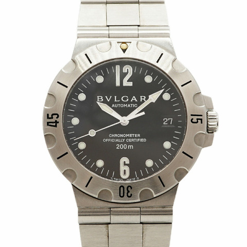 寶格麗 (Bvlgari) Diagono Scuba SD38S 黑色錶盤男士腕錶