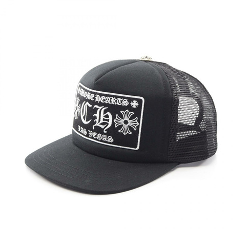 CHROME HEARTS Tracker Cap CH Plus Las Vegas 網眼帽 棉/聚酯纖維 黑色 二手 男款