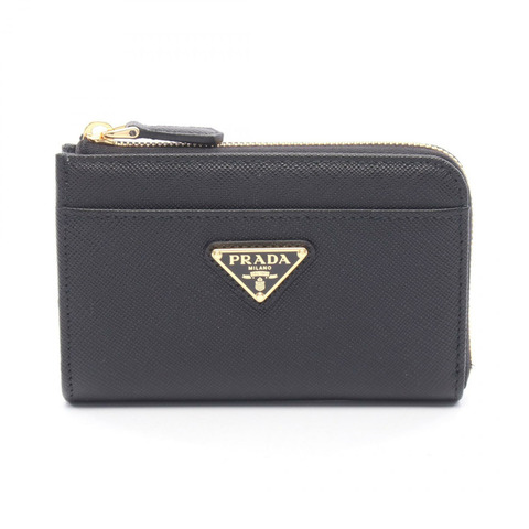 PRADA 零皮夾 1PP122QHHF0002 Saffiano 皮革 黑色 全新 女士