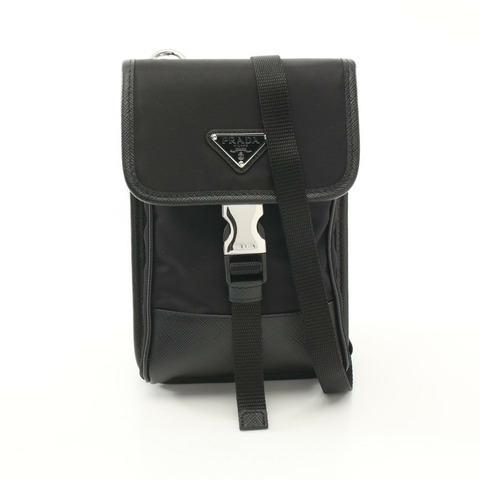 PRADA TESSUTO＋SAFFIAN 肩背包 2ZH1092DMHF0002 尼龍 Saffiano 皮革 黑色 全新 女士