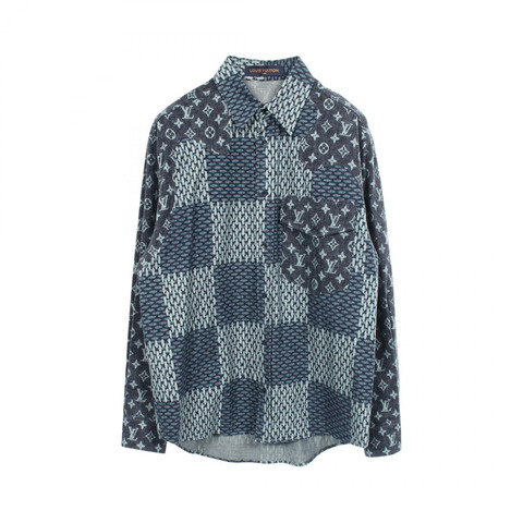 LOUIS VUITTON NIGO Monogram Wave Giant Damier 法蘭絨襯衫 RM202M VJI HJS02W #S