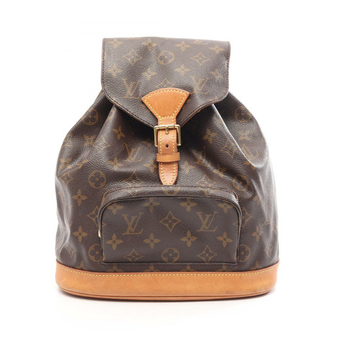 路易威登 Montsouris MM 雙肩包 M51136 Monogram 皮革 棕色 二手
