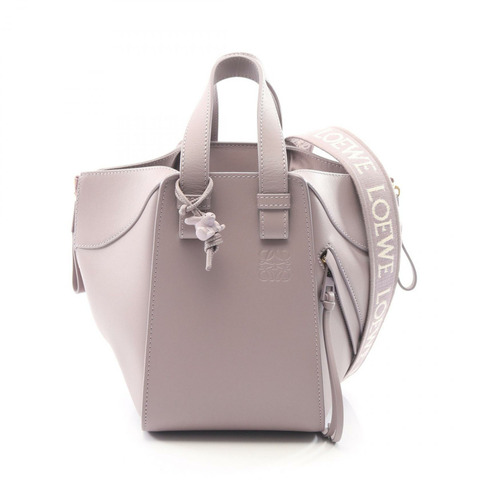 LOEWE Hammock Bag Compact 2-Way 手提包 皮革 紫色 二手 女士