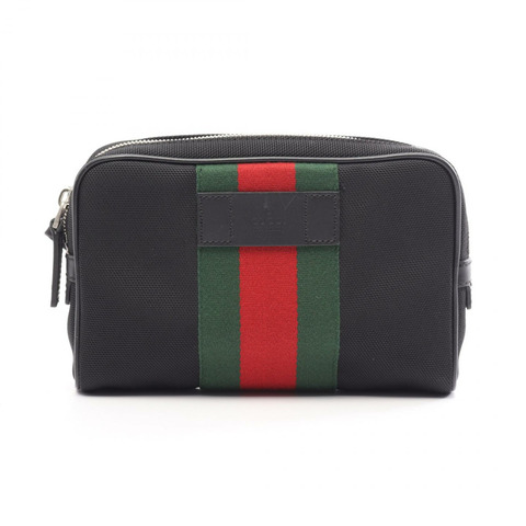 GUCCI Sherry系列腰包 630919 帆布皮革 黑色 綠色 紅色 二手