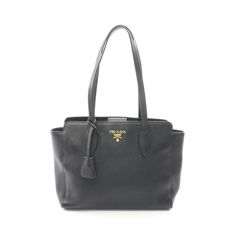 PRADA 女士黑色皮革單肩手提包 1BG112