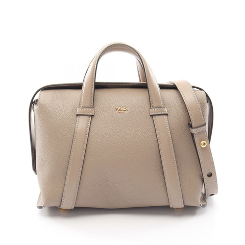 FENDI Boston 365 中型單肩斜背包 8BL152 皮革 米色 二手