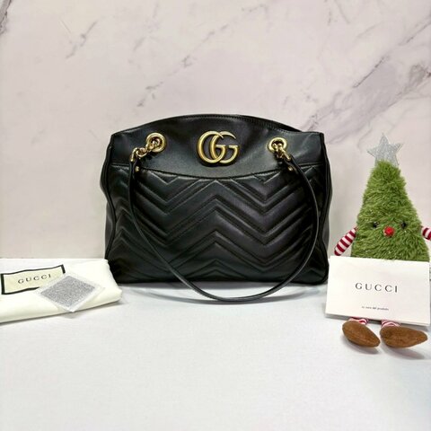 GUCCI GG Marmont單肩絎縫托特包