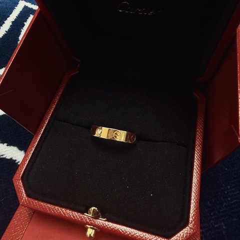 Cartier love單鑽金戒 52