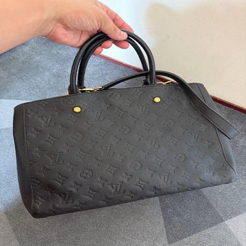 Lv經典黑花壓紋手提肩背包(M41048)