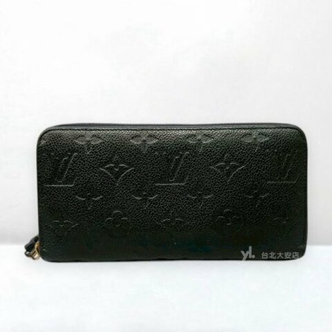 A13279-LV 黑色牛皮壓紋拉鍊長夾M61864