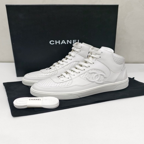 Chanel香奈兒 空軍一號高幫運動鞋 白色37.5碼 閒置