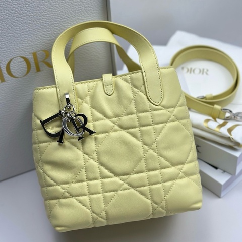 迪奧/Dior 小號 Dior Toujours 竪版手袋手提包斜挎包 小雞黃銀扣