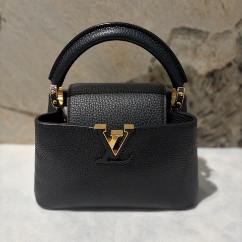 Louis Vuitton黑金牛皮Capucine Small