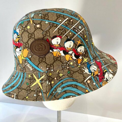 Gucci x Disney 648844 絕版 唐老鴨 PVC 塗層帆布 漁夫帽 XL 60cm