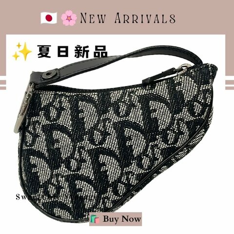 🛍️🎁 26 🔥7月新品【預訂】 💘Christian Dior 經典馬鞍老花海軍藍  Logo Saddle Pouch 🔥 熱賣款 DIOR 迷你腋下包 Dior Saddle