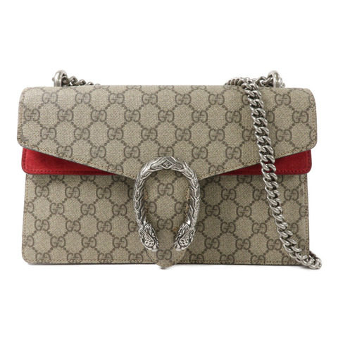 GUCCI 塗層帆布Dionysus GG鏈帶肩背袋