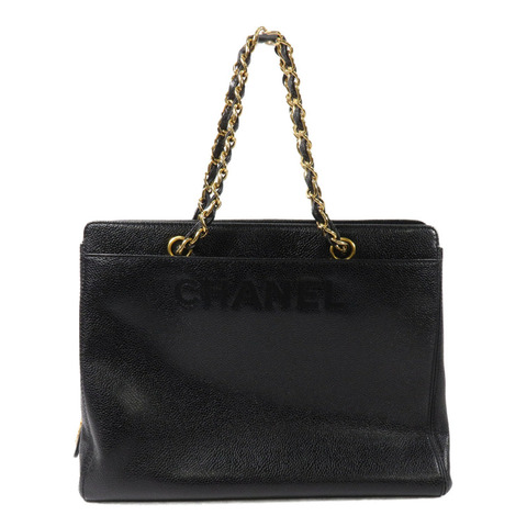 CHANEL 牛皮皮革Vintagel Chain Tote Bag鏈帶手挽袋