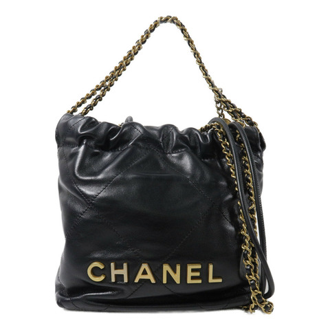 CHANEL 牛皮皮革Chanel 22 Mini鏈帶手挽肩背兩用袋