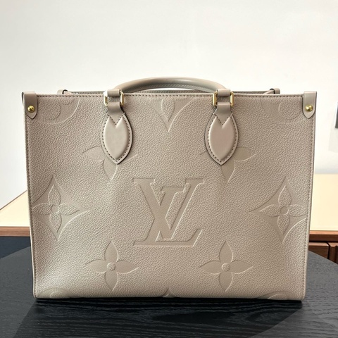 LV路易威登 Onthego中號大象灰托特 手提包購物袋 芯片款，