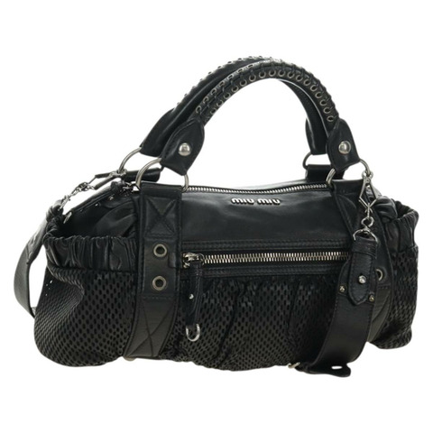 Miu Miu 手提包 皮革 兩用 黑色 銀色 正品 BA13790V