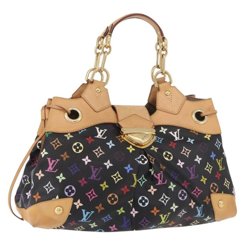 路易威登 Monogram Multicolor Ursula 手提包 黑色 M40124 LV Auth ka5202V