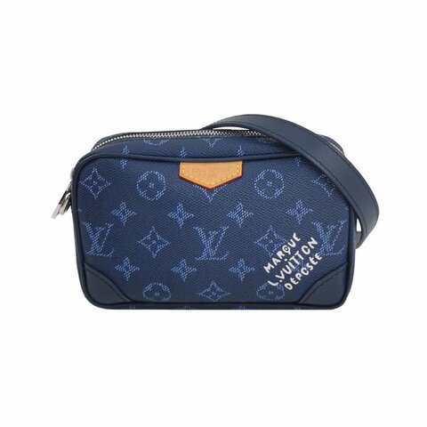 Louis Vuitton (LV) Trocadero迷你牛皮植鞣革Monogram印花插袋相機包斜跨包單肩包晶片款
