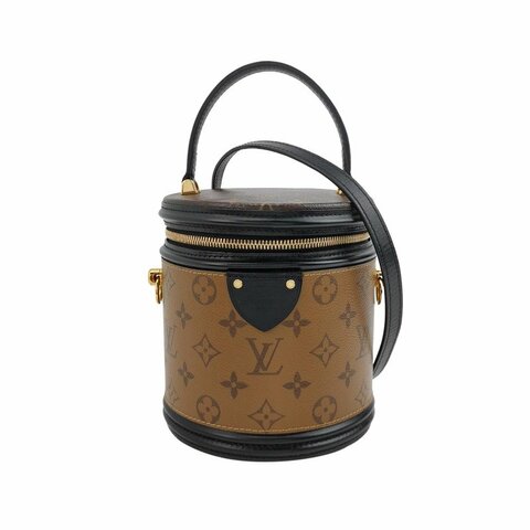 Louis Vuitton (LV) Cannes發財桶小號牛皮Reverse老花單肩包晶片款