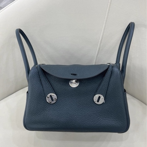 Hermes Lindy26 松柏綠銀扣，TC皮