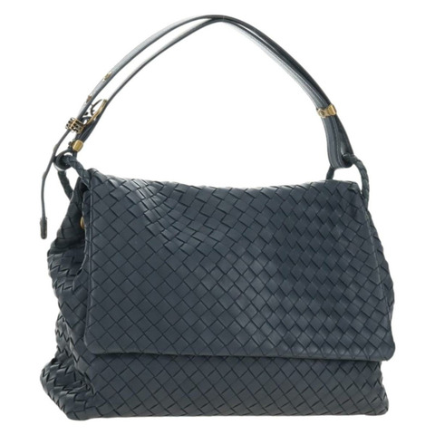BOTTEGA VENETA INTRECCIATO 單肩包 皮革 海軍金 162117 正品 BA13806V