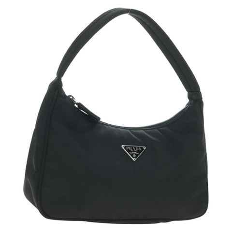 PRADA 尼龍手提包 黑色 銀色 正品 191316V