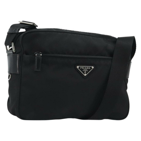 PRADA 單肩包 尼龍 黑色 銀色 正品 mr2725A