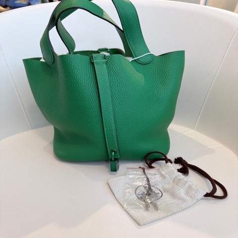 Hermes✨Picotin 22 竹子綠 幻彩釦限定 TC皮 可分期刷卡開發票