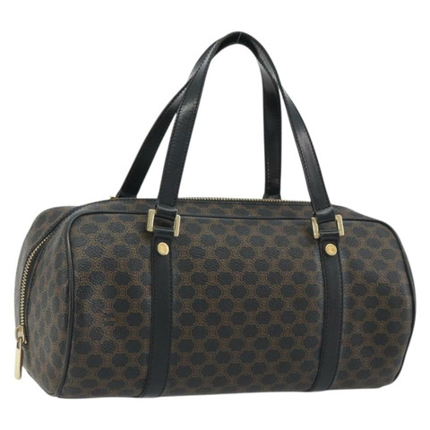 CELINE Macadam帆布迷你波士頓包 PVC黑色金色 正品 190399A