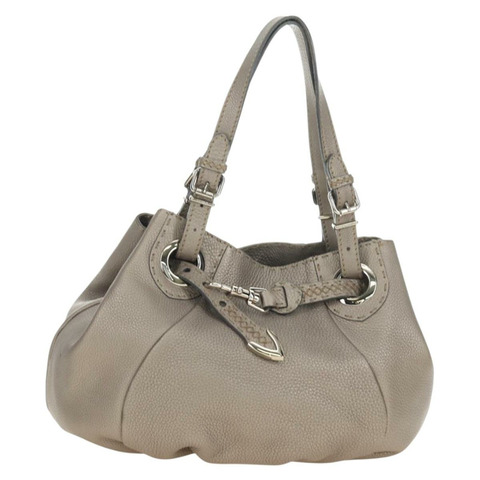 FENDI Celeria 手提包 皮革 灰色 金色 正品 191294V