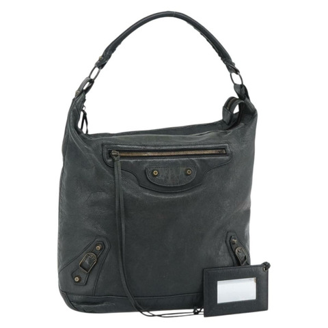 BALENCIAGA The Day 單肩包，皮革，綠色，貨號 140442，正品 fm5412V