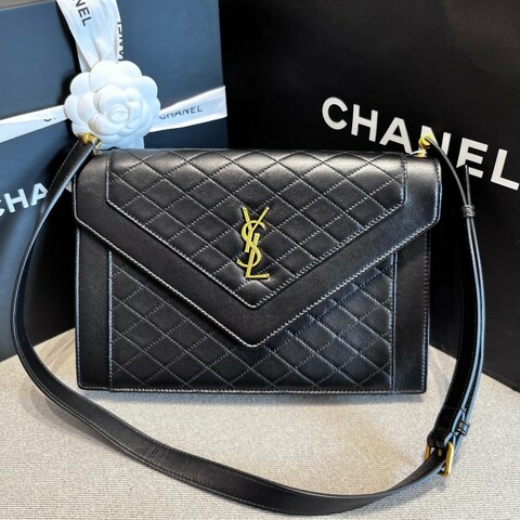 YSL Gaby中號黑金信封包
