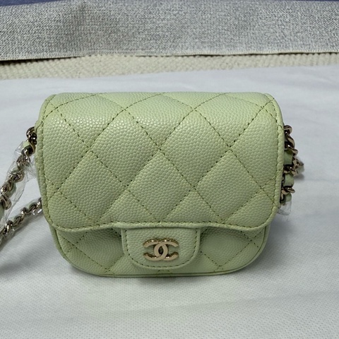 Chanel香奈兒薄荷綠mini包   31開 🈚附件
