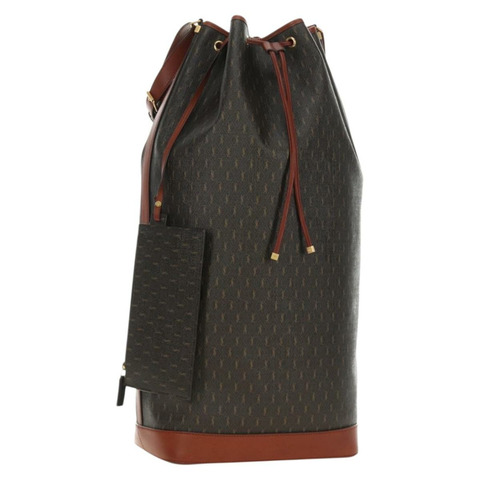 SAINT LAURENT Le Monogram 水桶包 PVC 皮革 棕色 金色 正品 190129SAM