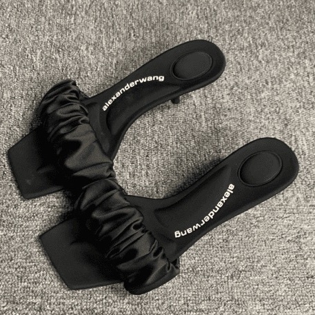 閒置新alexander wang黑色缎面高跟鞋 37.5碼