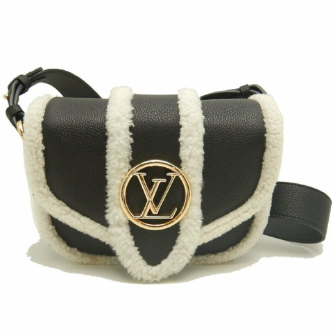 路易威登 LV Pont Neuf Soft PM Grain Calf Shearling Shoulder Bag M58971 Noir White Women's 253934