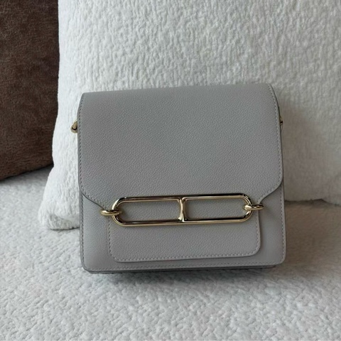 Hermes 愛馬仕 Mini Roulis   珍珠灰金扣豬鼻子19 Y刻