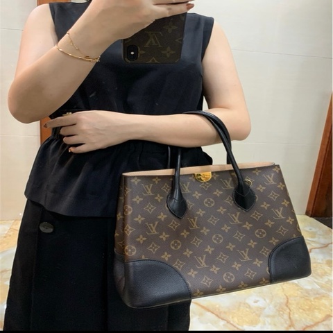 🤎 威選精品｜LV Flandrin 老花拼黑托特手提肩背包