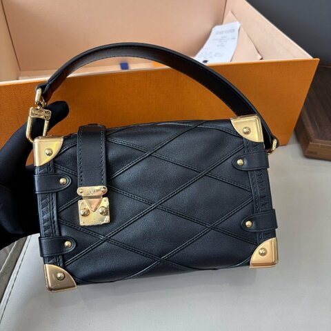 閒置新 路易威登/Louis Vuitton 黑色全皮Side Trunk小號 芯片款