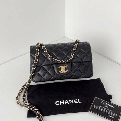 香奈兒/Chanel黑金CF大mini鏈條包