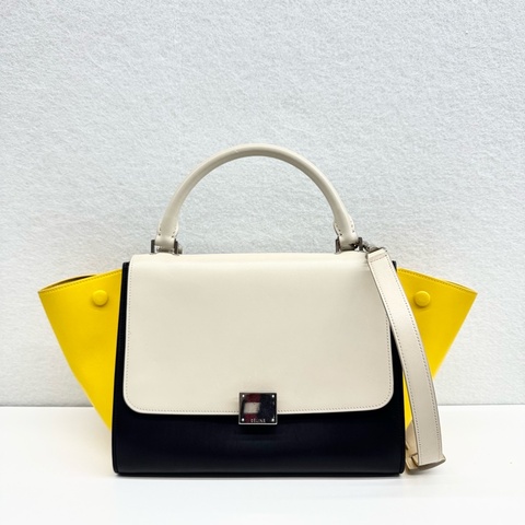 Celine Tricolor Trapeze中號三色手拎单肩包