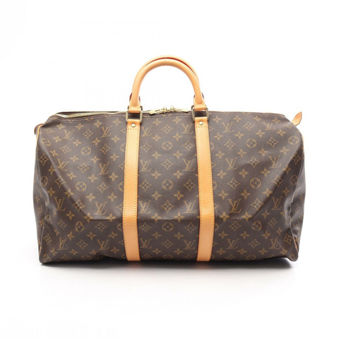 路易威登 Keepall 50 旅行手提包 M41426 Monogram 皮革 棕色 二手