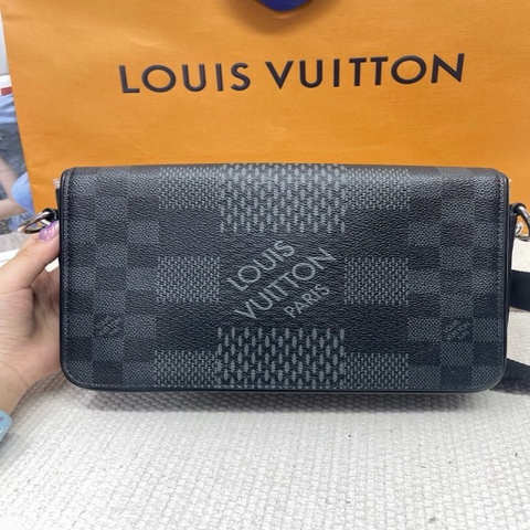 Louis Vuitton 路易威登/LV Studio 黑灰棋盤格郵差包 男士單肩斜挎包 編碼：芯片 尺寸：23.5*6*15.5
