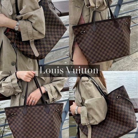 LV 路易威登 neverfull棋盤格 大號