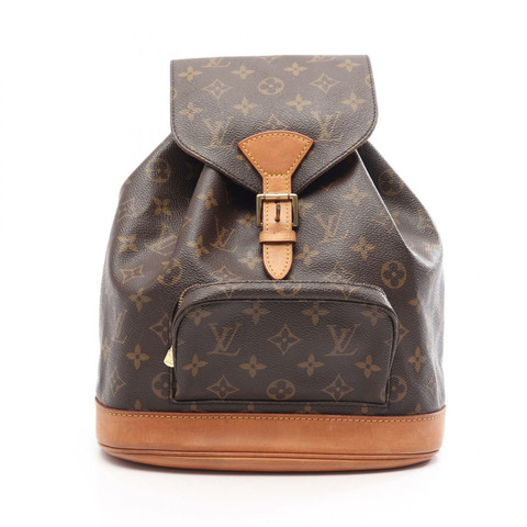 路易威登 Montsouris MM 雙肩包 M51136 Monogram 皮革 棕色 二手
